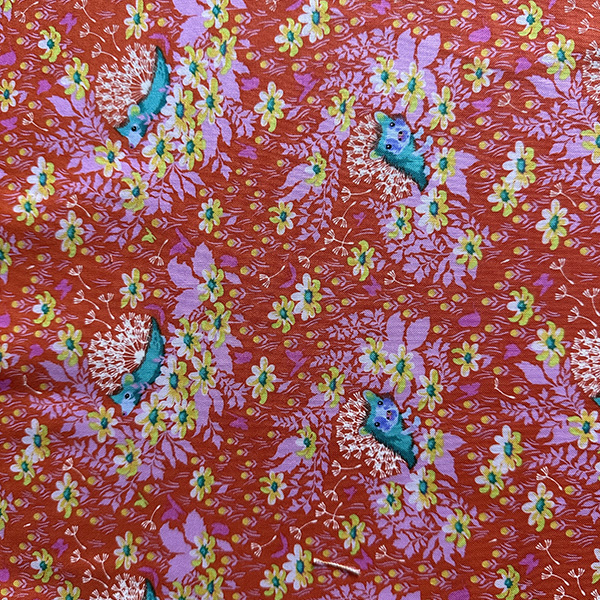 Coral Hedgehog Multi Floral Print Tula PinkQuilting Cotton Fabric