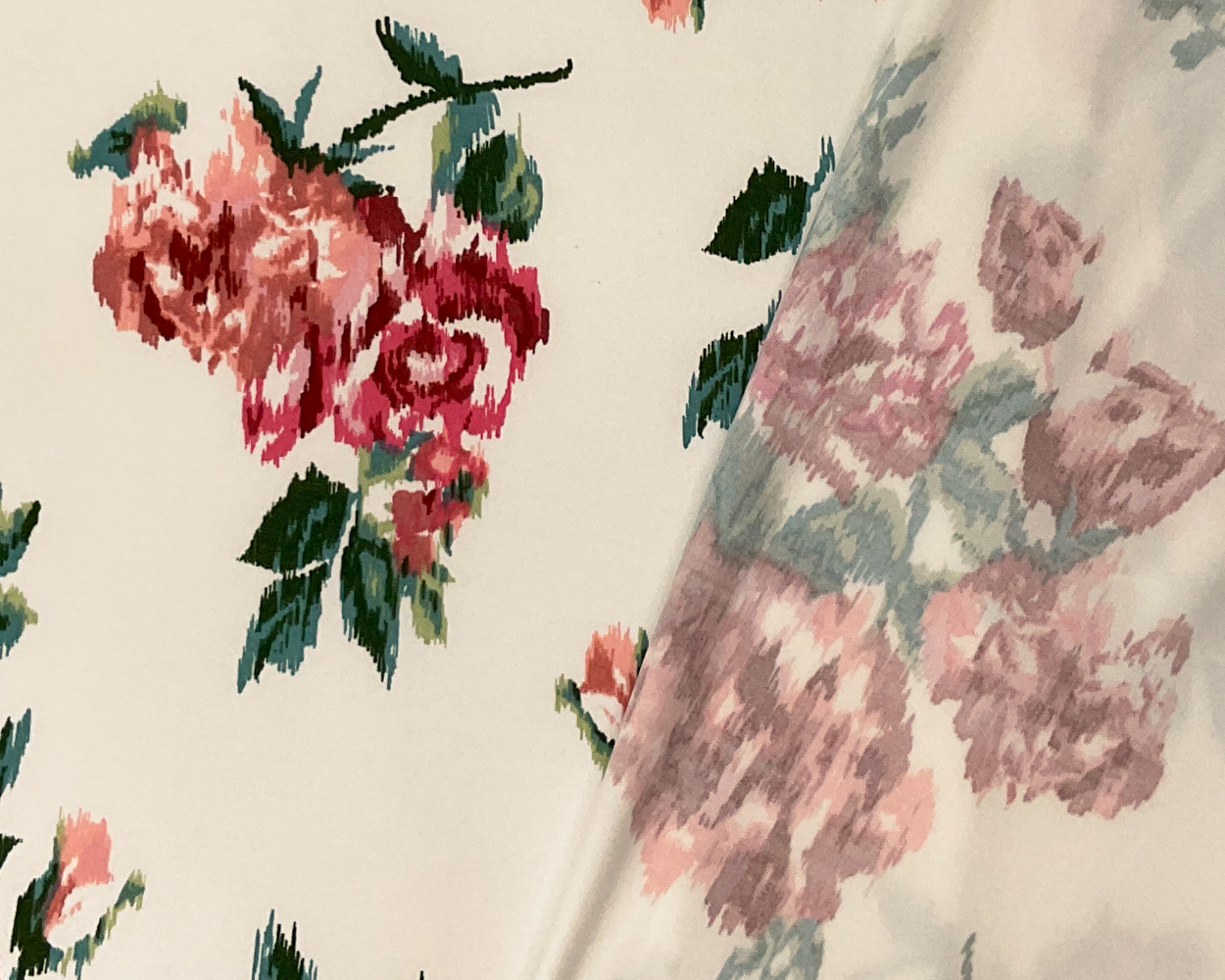 Ivory-Multi Poly Stretch Spandex Floral Print DB Jersey Knit Fabric