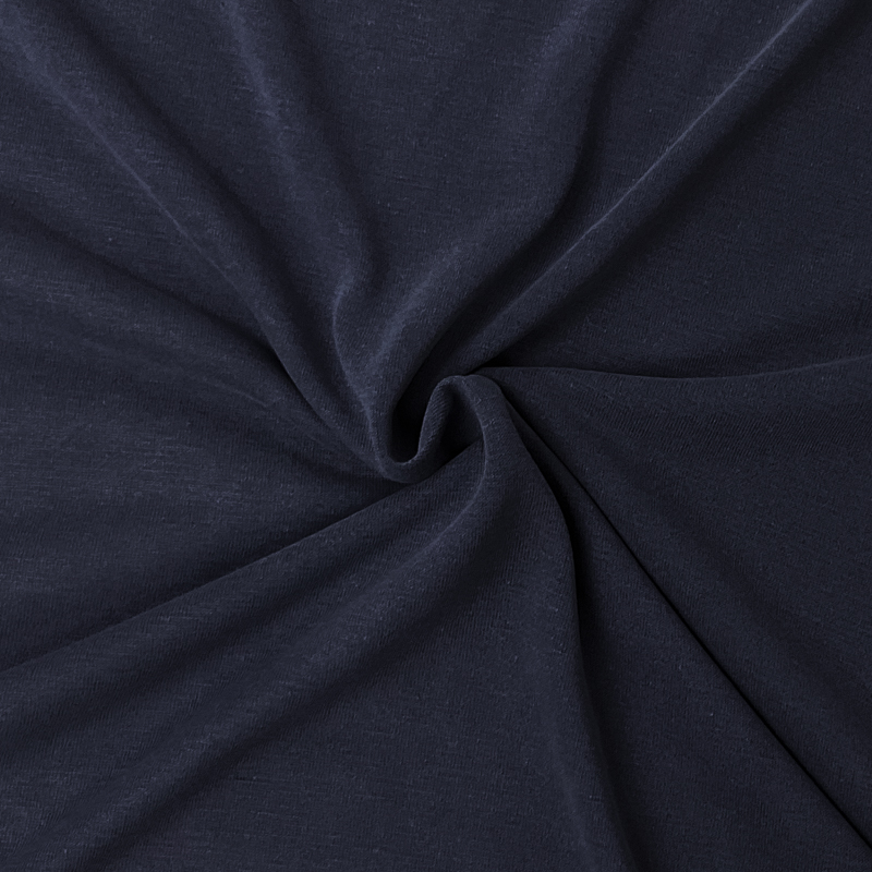 Blue Poly Spandex Solid Peach Skin Jersey Knit Fabric