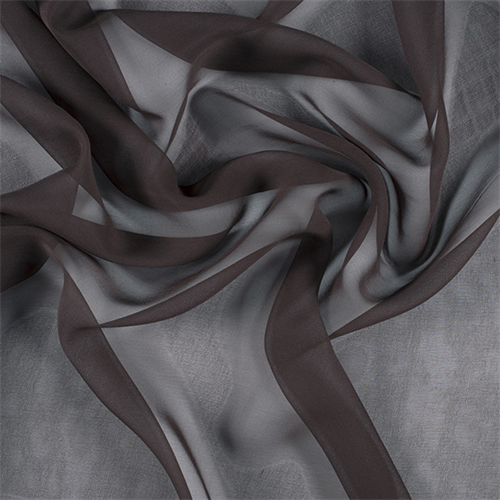 Runway Silks Dark Brown Silk Chiffon Fabric - Reorderable