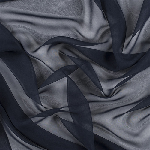 Runway Silks Navy Blue Silk Chiffon Fabric - Reorderable
