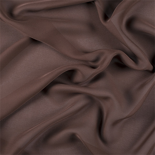 Runway Silks Dark Brown Silk Double Georgette Fabric - Reorderable