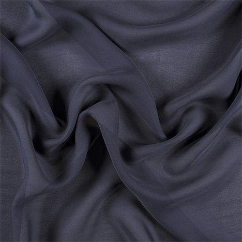 Runway Silks Navy Blue Silk Double Georgette Fabric - Reorderable
