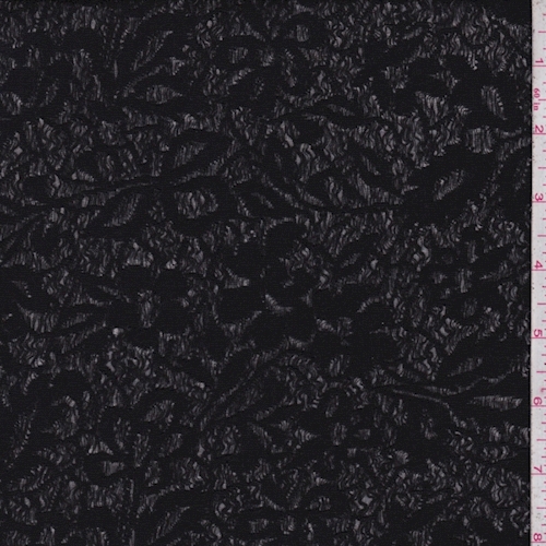 Black Floral Jacquard Lace Fabric