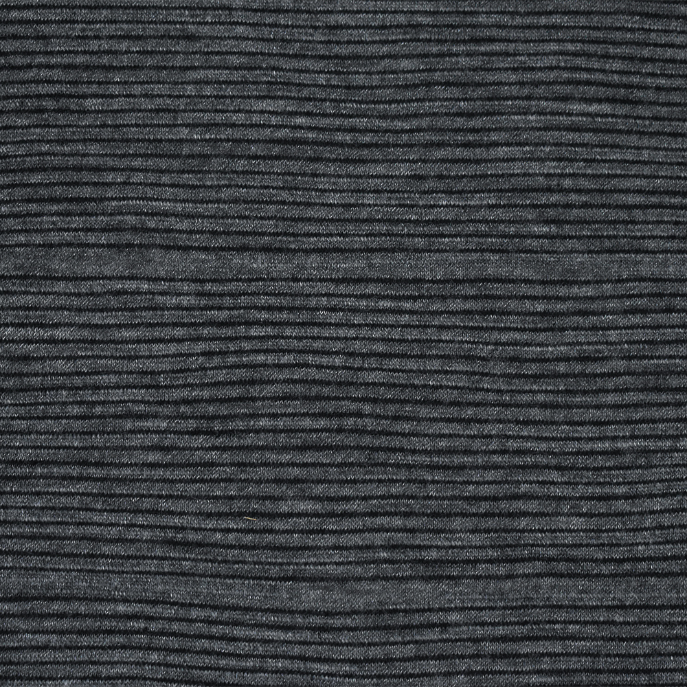 Black-Gray Poly Stretch Spandex Onion Skin Slub Stripe Texture Jersey Knit