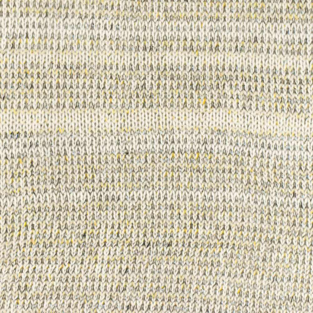 Soft White-Yellow-Multi Sparkle Textured Cotton Jersey Sweater Knit Fabric