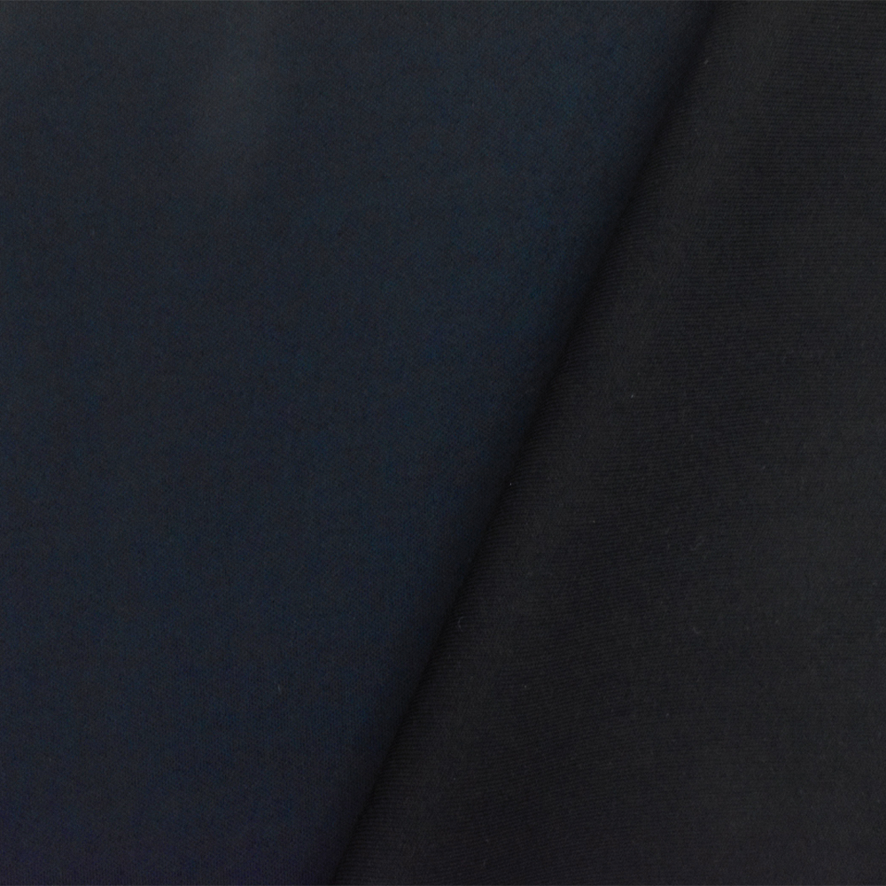 Abyss Navy-Black Solid Stretch Bonded Scuba Double Knit Fabric