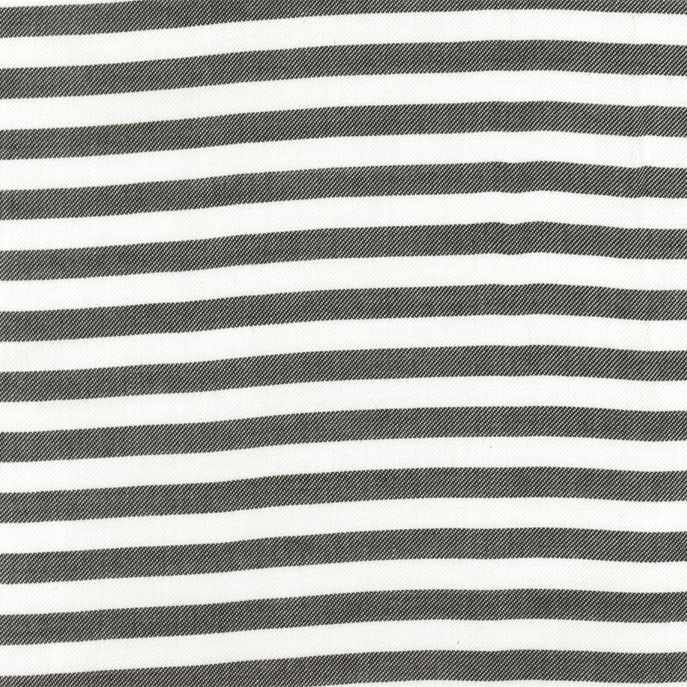 Classic Black-White Famous Designer Stripe Rayon Twill Woven Fabric