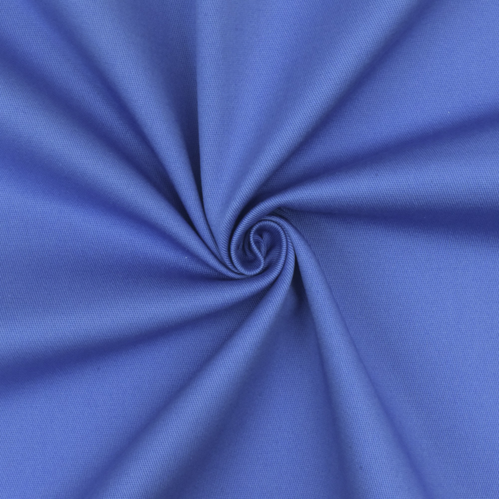 Ultramarine Blue Solid Stretch Cotton Chino Twill Woven Fabric