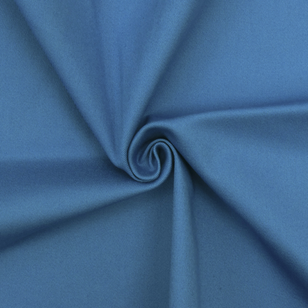Lucky Blue Solid Stretch Cotton Chino Twill Woven Fabric