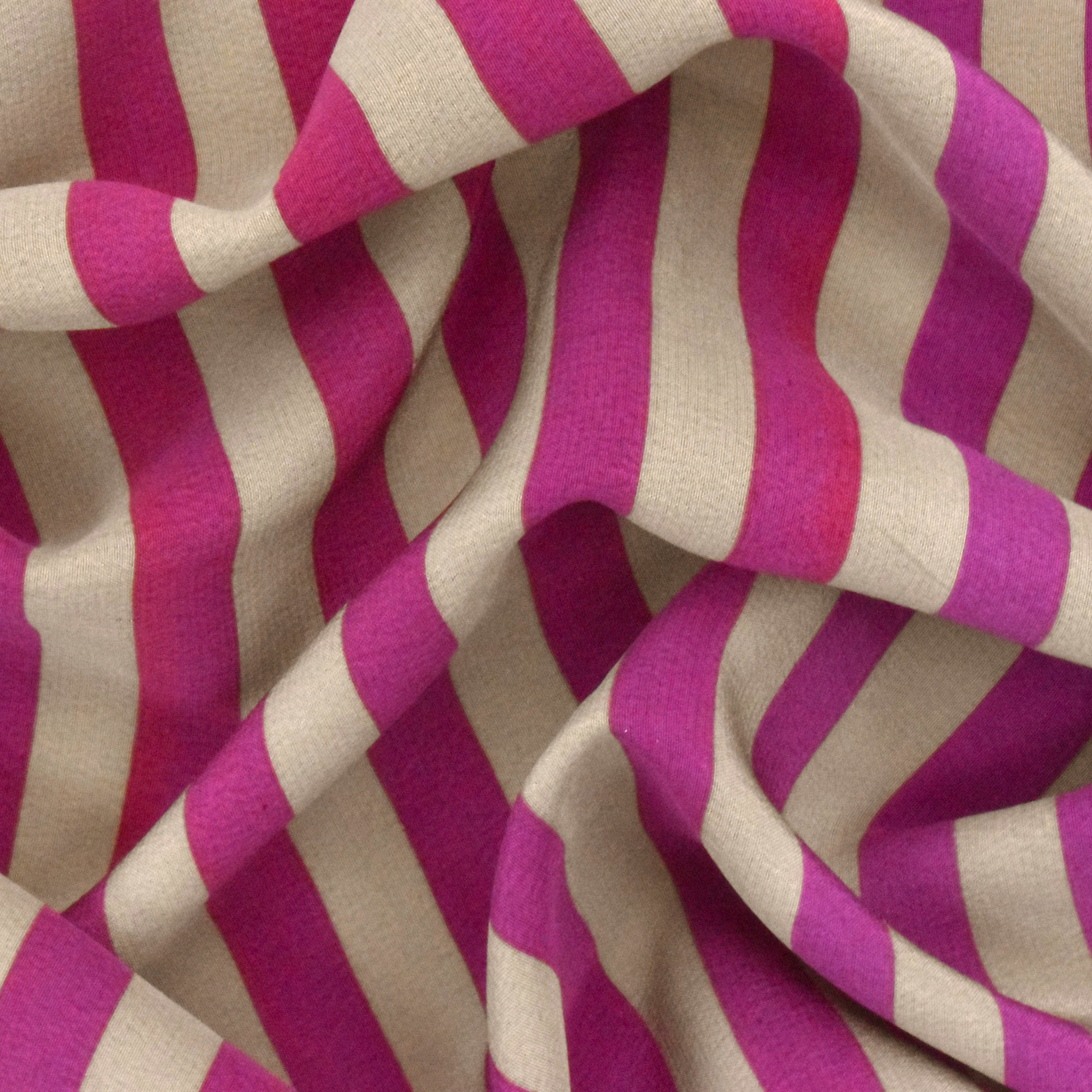 PinkPurpleTaupe Stripe Printed Silk Faille Woven Fabric
