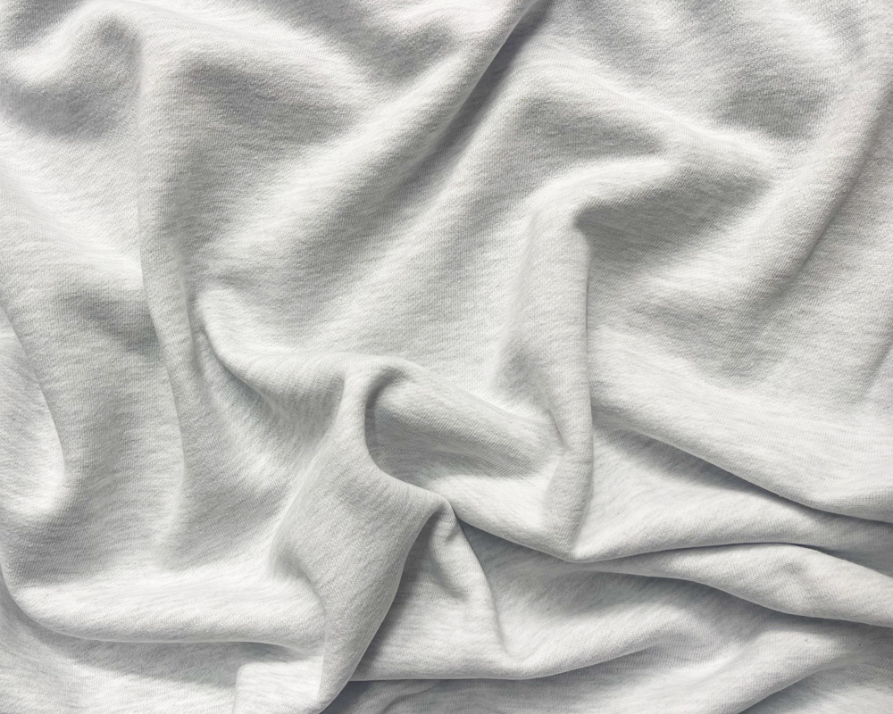 Heather Gray 17 oz. Cotton Heavy Sweatshirt Fleece Knit Fabric
