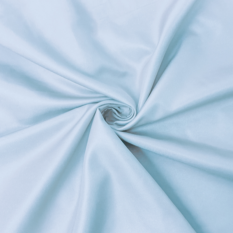 Light Blue Poly Solid Twill Satin Woven Fabric