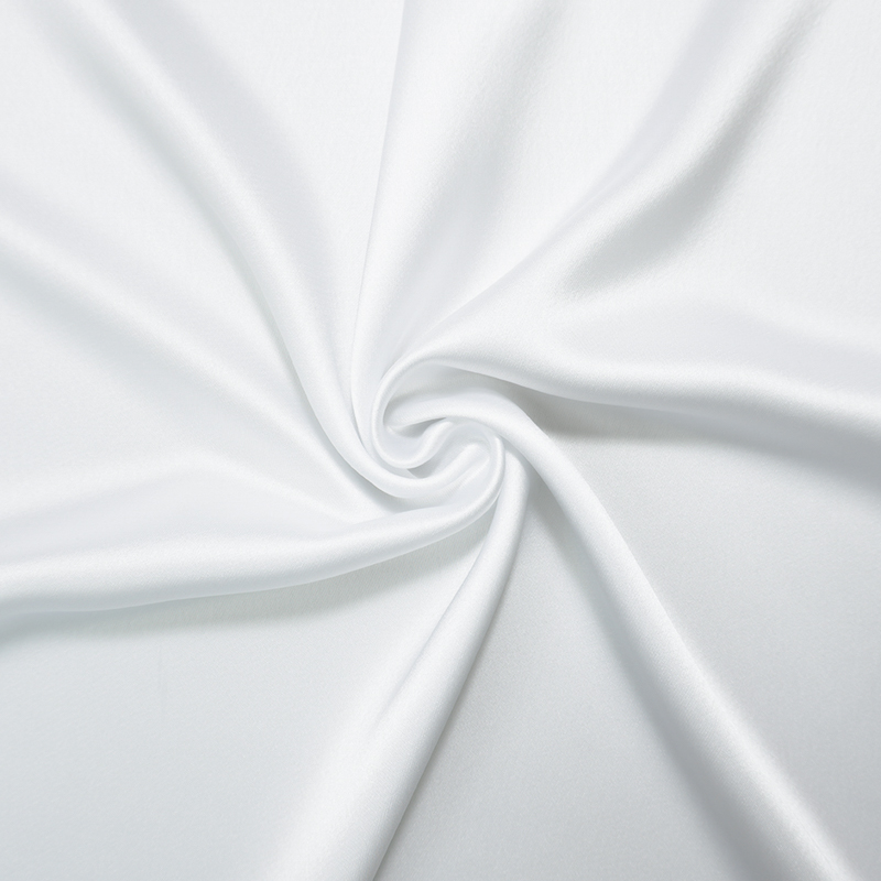 White Poly Silky Charmeuse Satin Woven Fabric