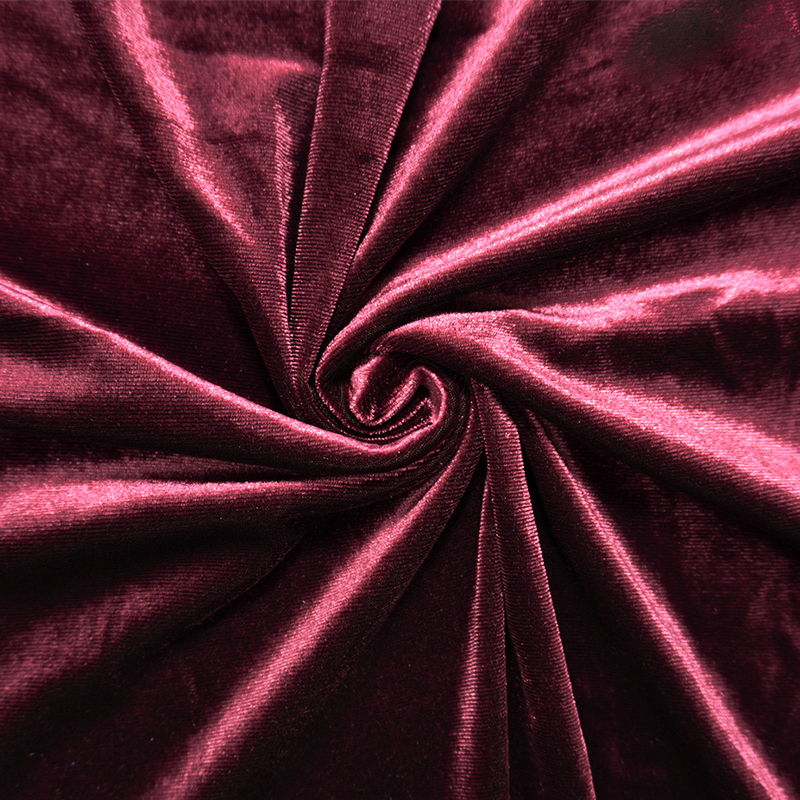 Red Famous Designer Poly Nylon Spandex Solid Velvet Knit Fabric