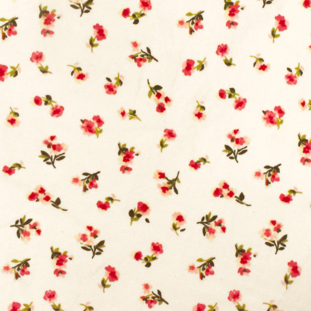 Red-Multi Floral Ditsy Printed Double Brush Stretch ITY Jersey Knit Fabric