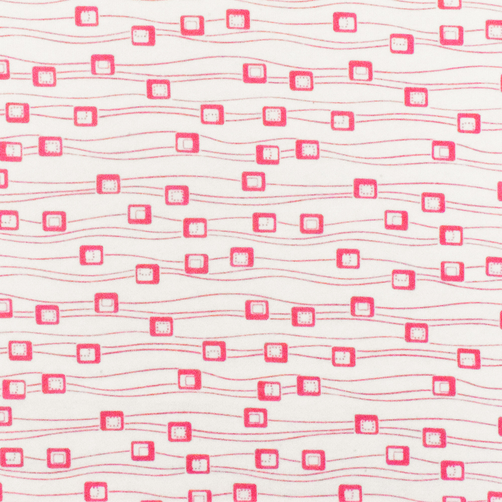 White-Pink Abstract Printed Stretch Cotton Jersey Knit Fabric