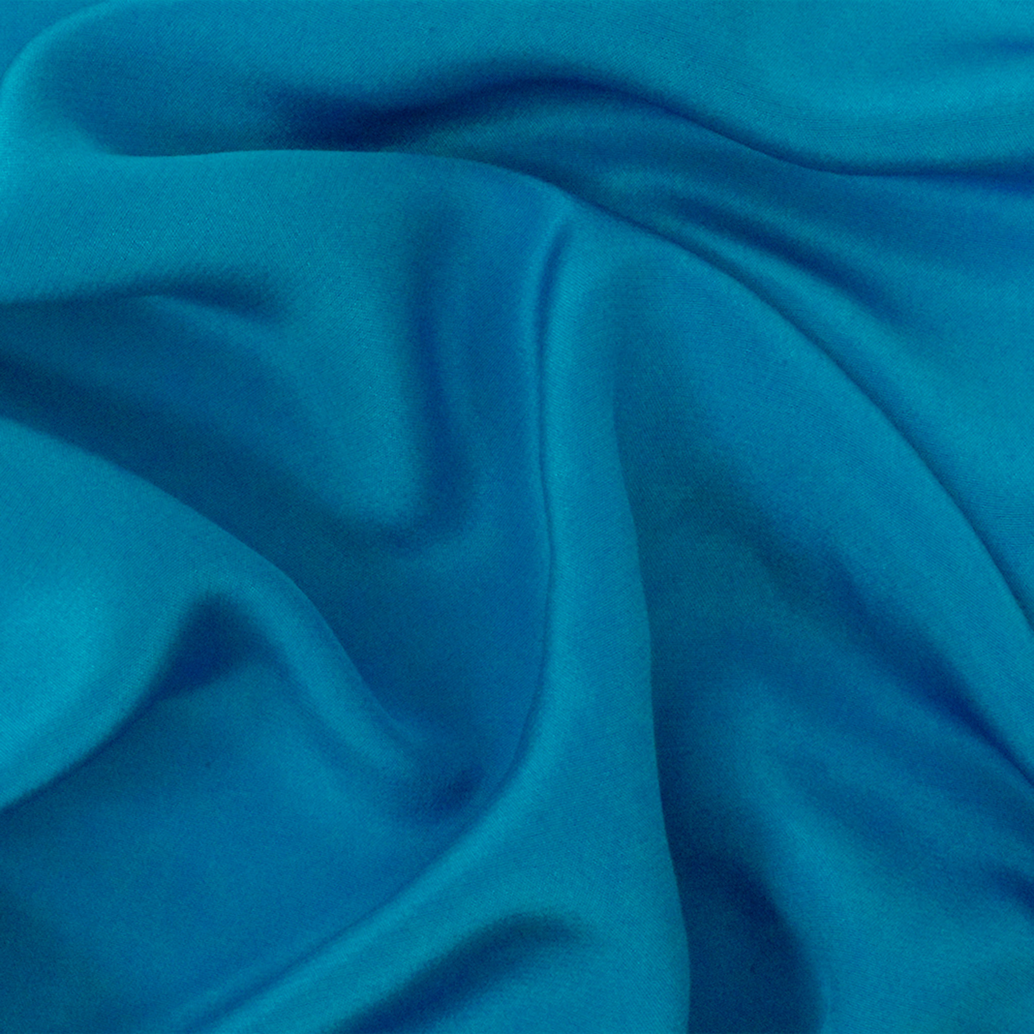 Blue Famous Designer Silk Crepe De Chine Woven Fabric