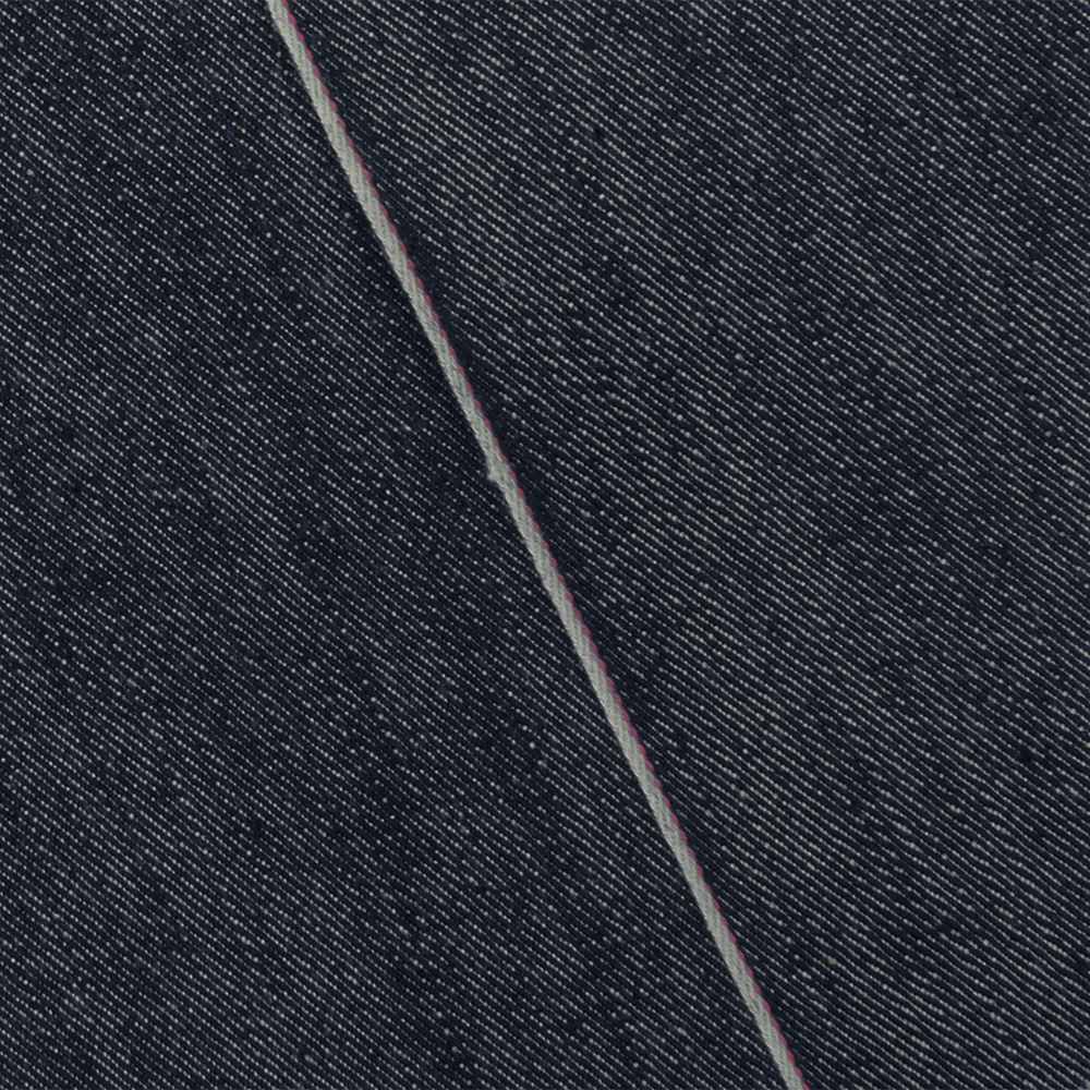 Night Navy Blue-White-Pink 9 oz. Cotton Japanese Selvedge Denim Fabric
