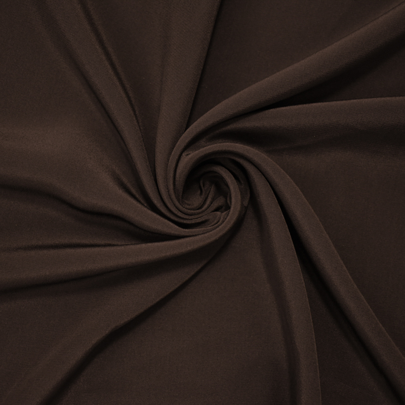 Deep Brown Silk Famous Designer Crepe De Chine Woven Fabric
