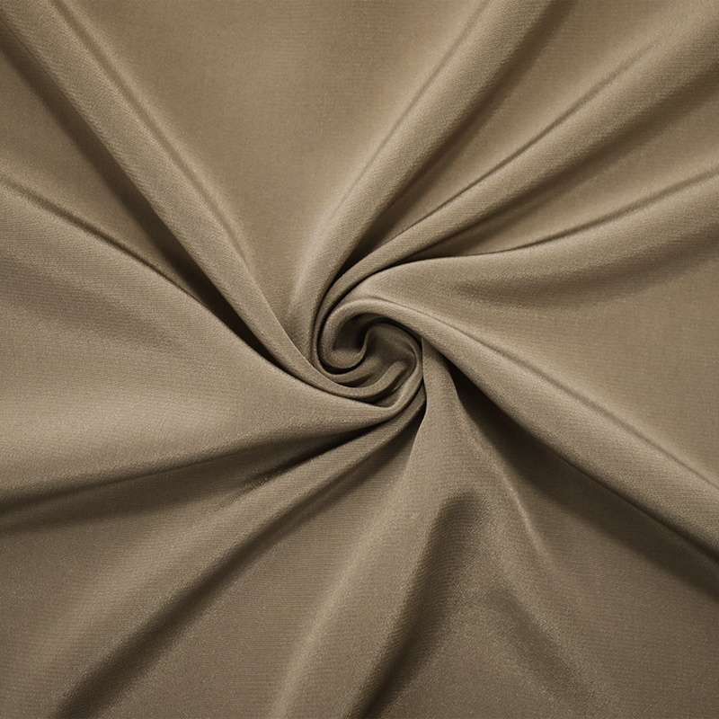 Taupe Brown Famous Designer Silk Crepe De Chine Woven Fabric