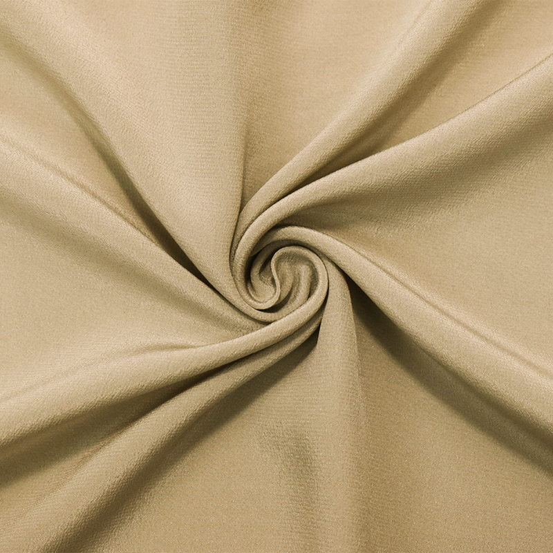 Taupe Beige Famous Designer Silk Crepe De Chine Woven Fabric