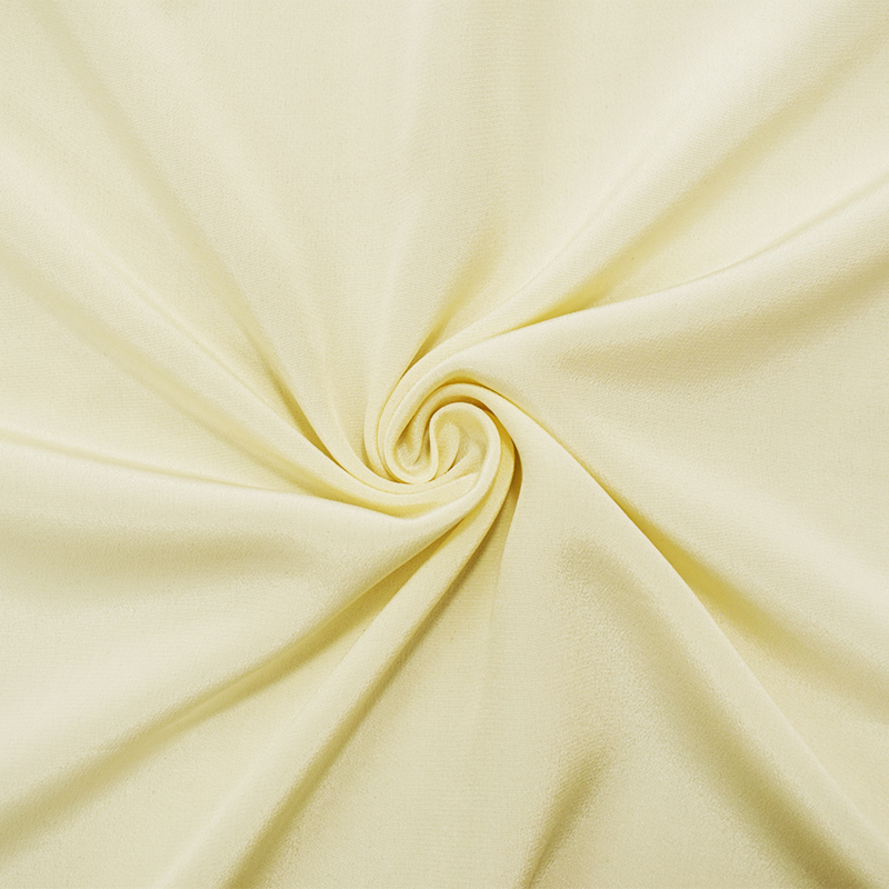 Light Ivory Famous Designer Silk Crepe De Chine Woven Fabric