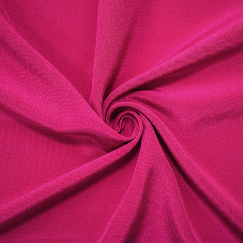 Pink Famous Designer Silk Crepe De Chine Woven Fabric