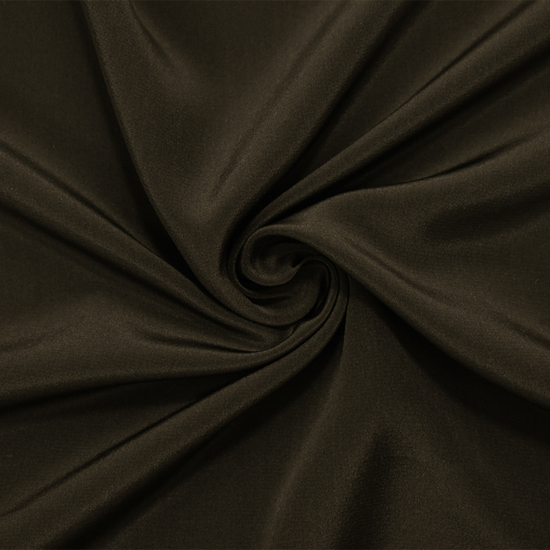 Brown Famous Designer Silk Crepe De Chine Woven Fabric