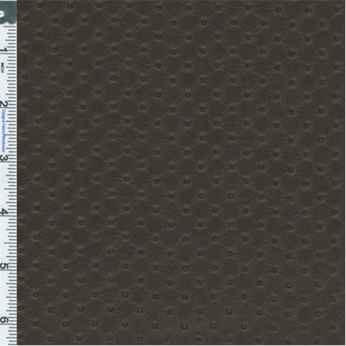 Metallic Dark Brown Diamond Faux Leather Upholstery Fabric