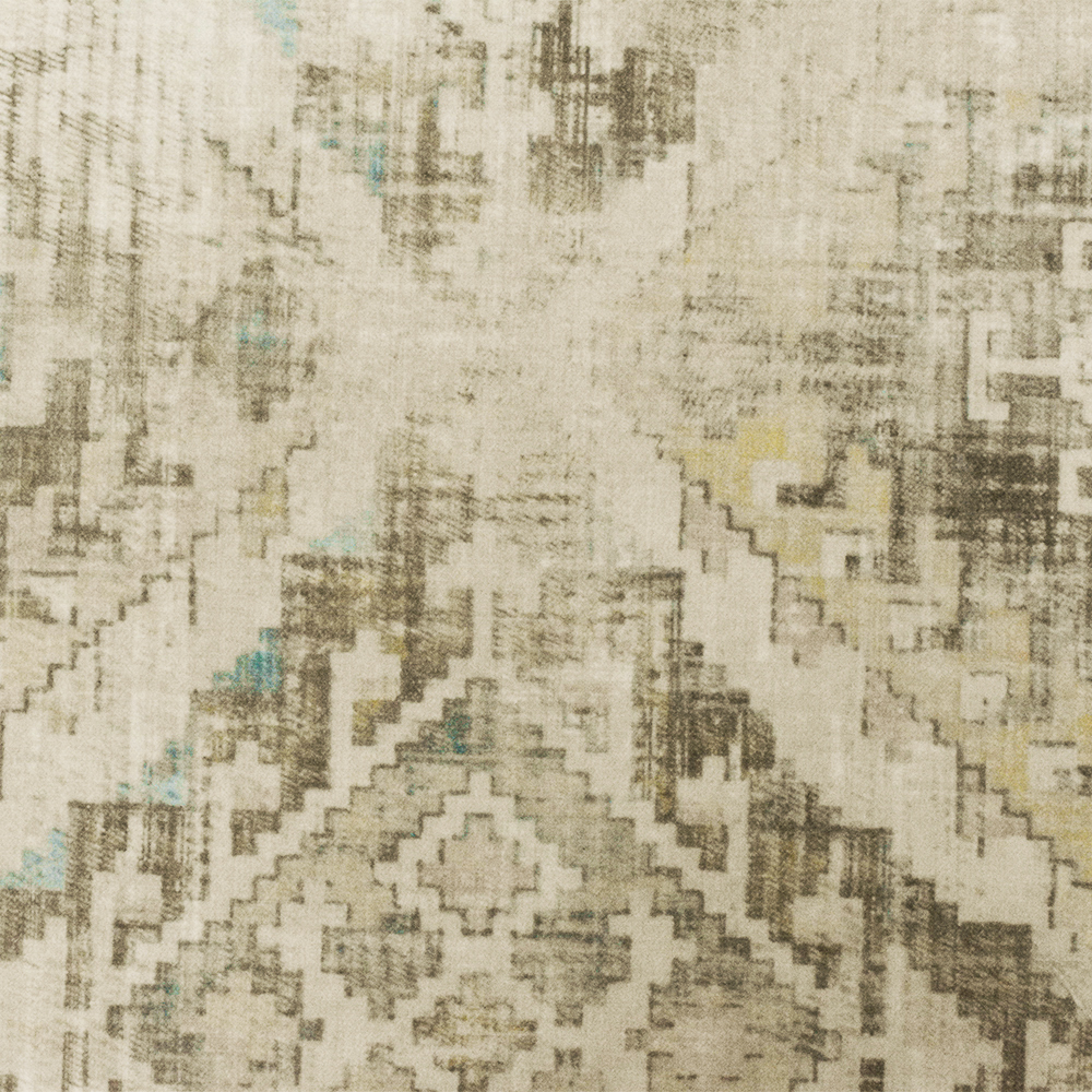 Beige-Multi P Kaufmann Tribal Print Poly Cotton Chenille Decorating Fabric