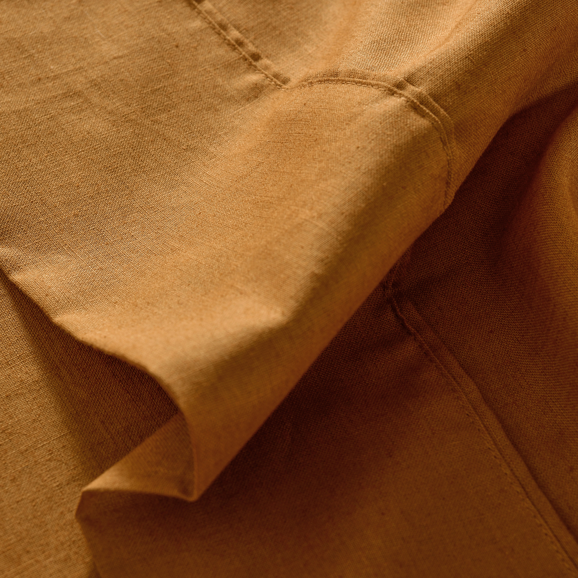Dreamaker Linen Cotton Sheet Set Rust - Single Bed