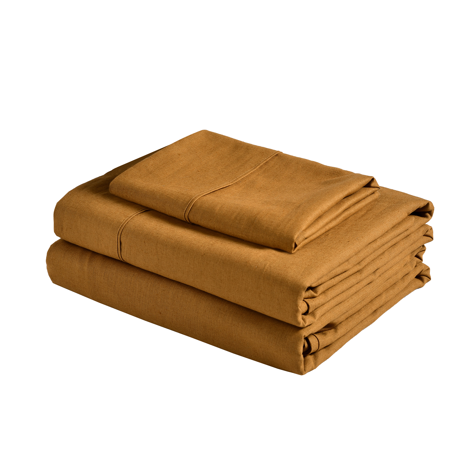 Dreamaker Linen Cotton Sheet Set Rust - Single Bed