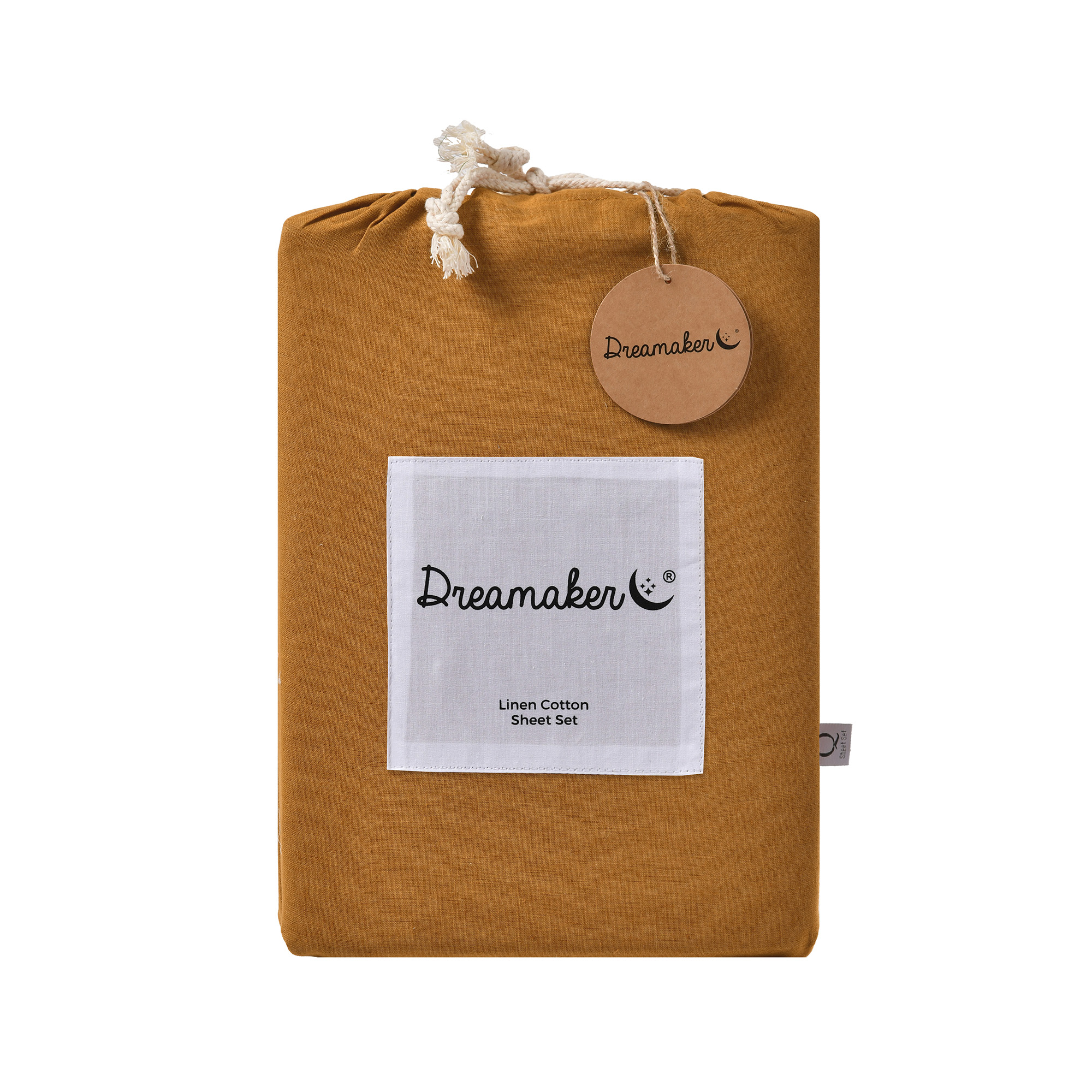 Dreamaker Linen Cotton Sheet Set Rust - Single Bed